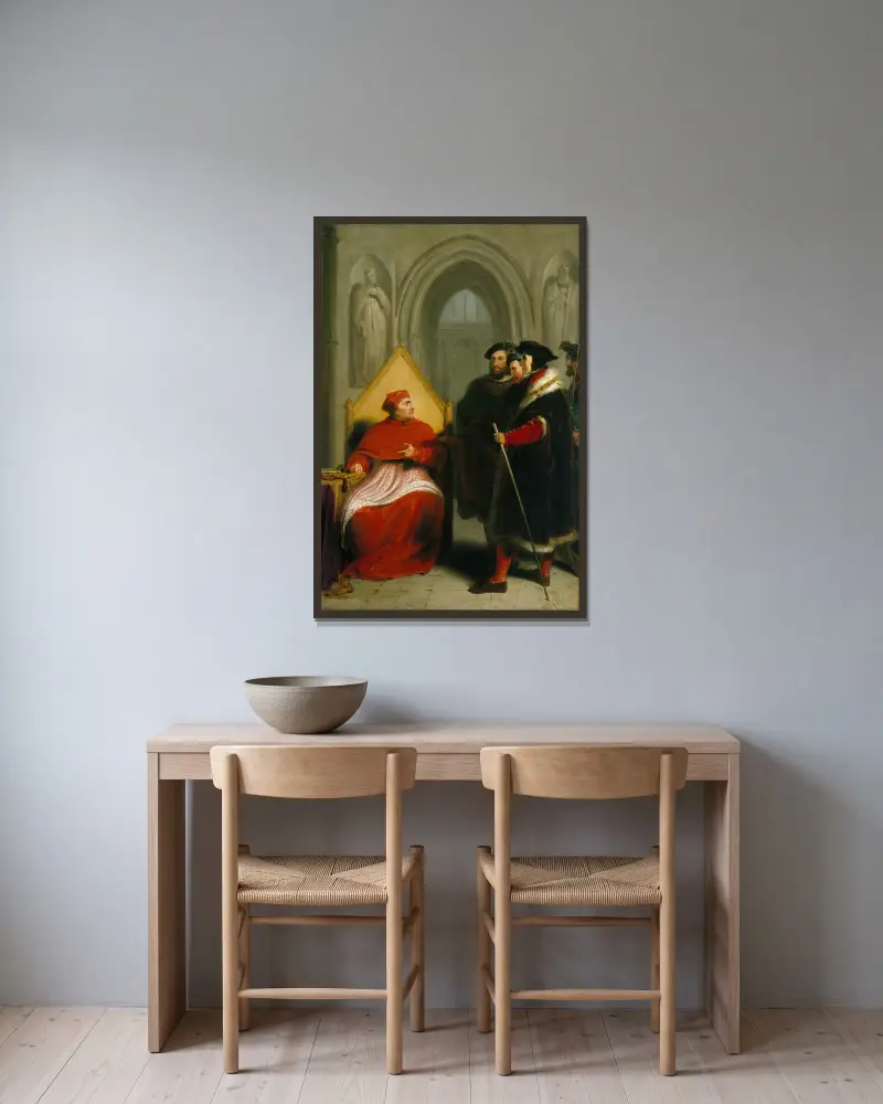 Wolsey in Ungnade von Richard Westall gerahmt an einer Wand