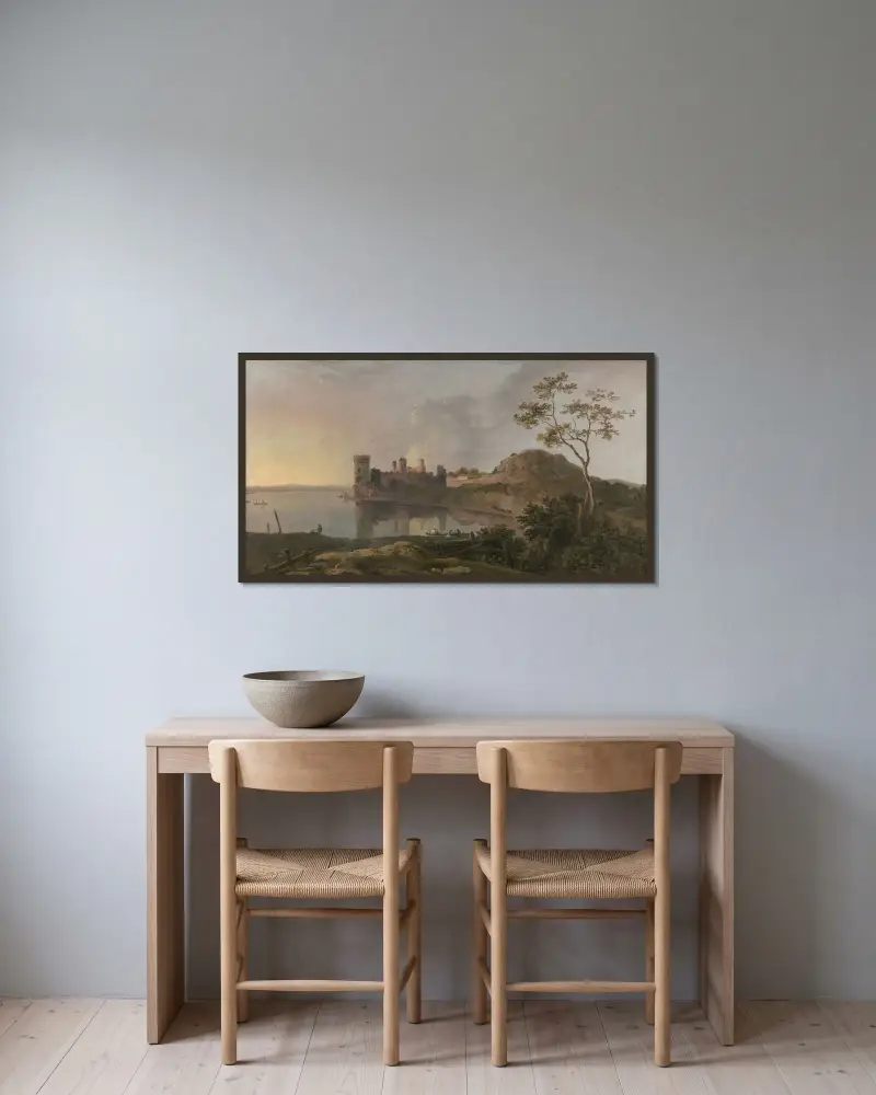 Ein Sommerabend (Caernarfon Castle) von Richard Wilson gerahmt an einer Wand