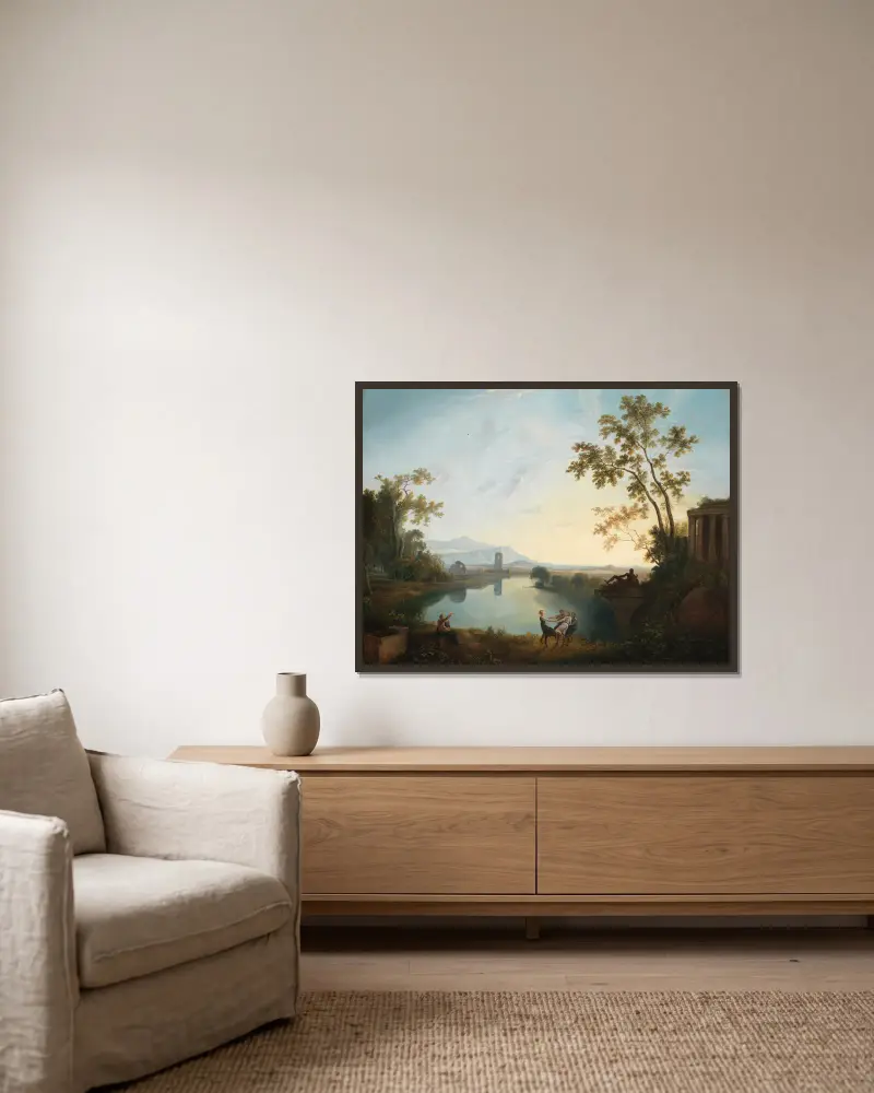 Apollo And The Seasons (Classical Landscape) av Richard Wilson inramad på en vägg