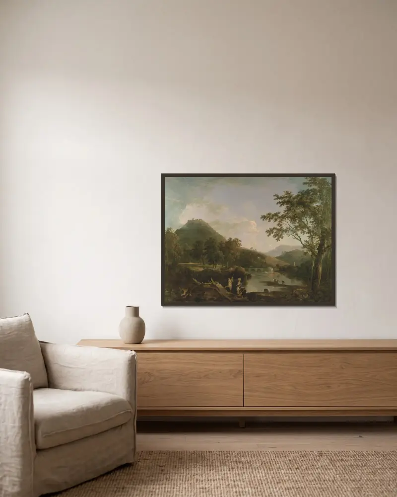 Dinas Bran von Llangollen von Richard Wilson gerahmt an einer Wand