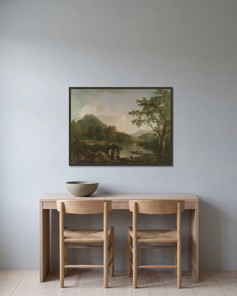 Dinas Bran von Llangollen von Richard Wilson gerahmt an einer Wand