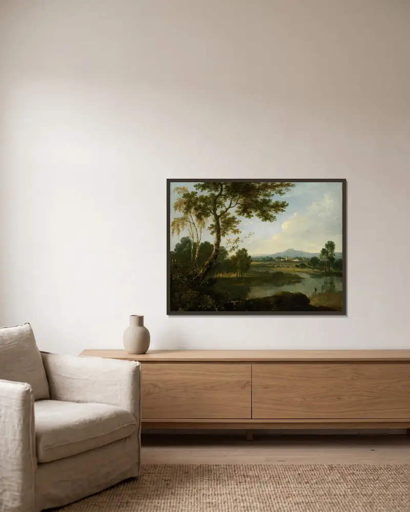 Landscape In Italy av Richard Wilson inramad på en vägg
