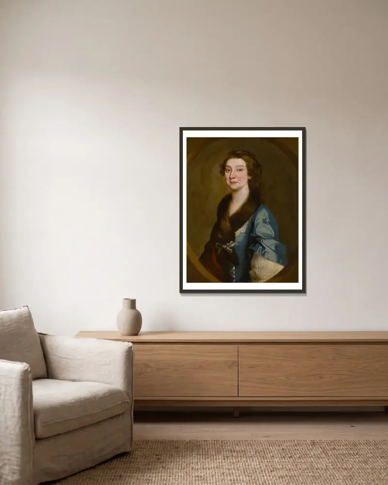 Bildnis einer Dame, vermutlich Lady Martha Hicks, geborene Browne von Richard Wilson gerahmt an einer Wand