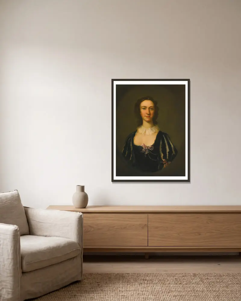 Portrait Of Flora Macdonald av Richard Wilson inramad på en vägg