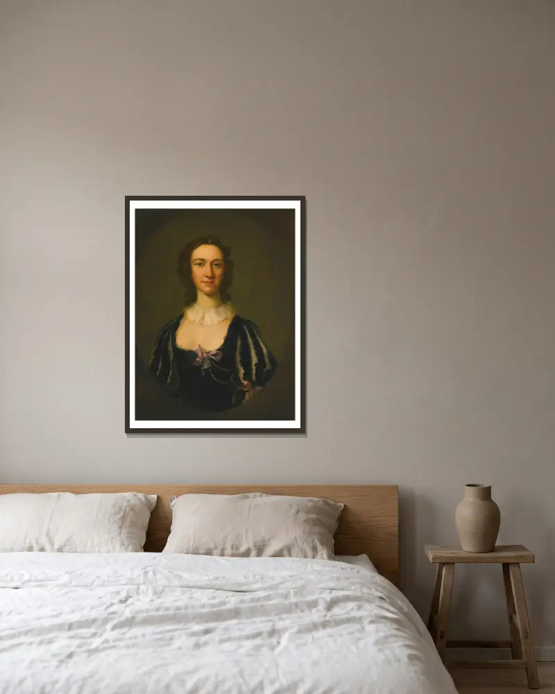 Portrait Of Flora Macdonald av Richard Wilson inramad på en vägg