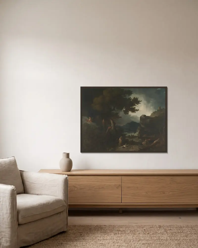 The Destruction of Niobe’s Children av Richard Wilson inramad på en vägg
