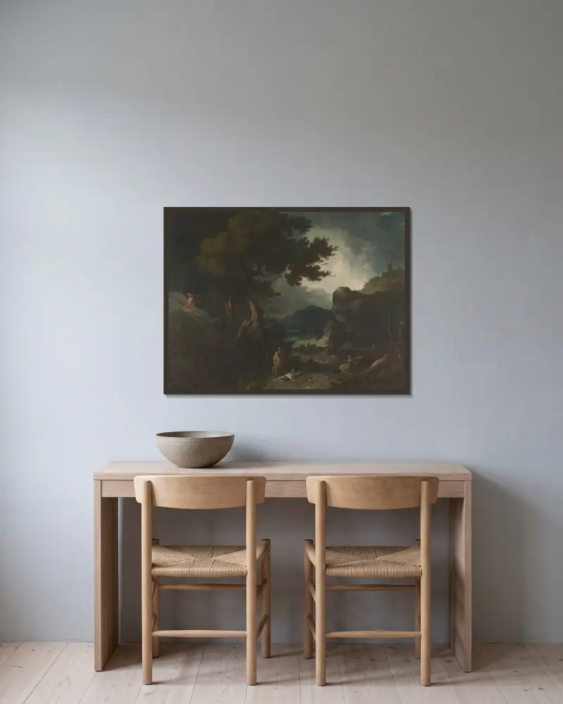 The Destruction of Niobe’s Children av Richard Wilson inramad på en vägg