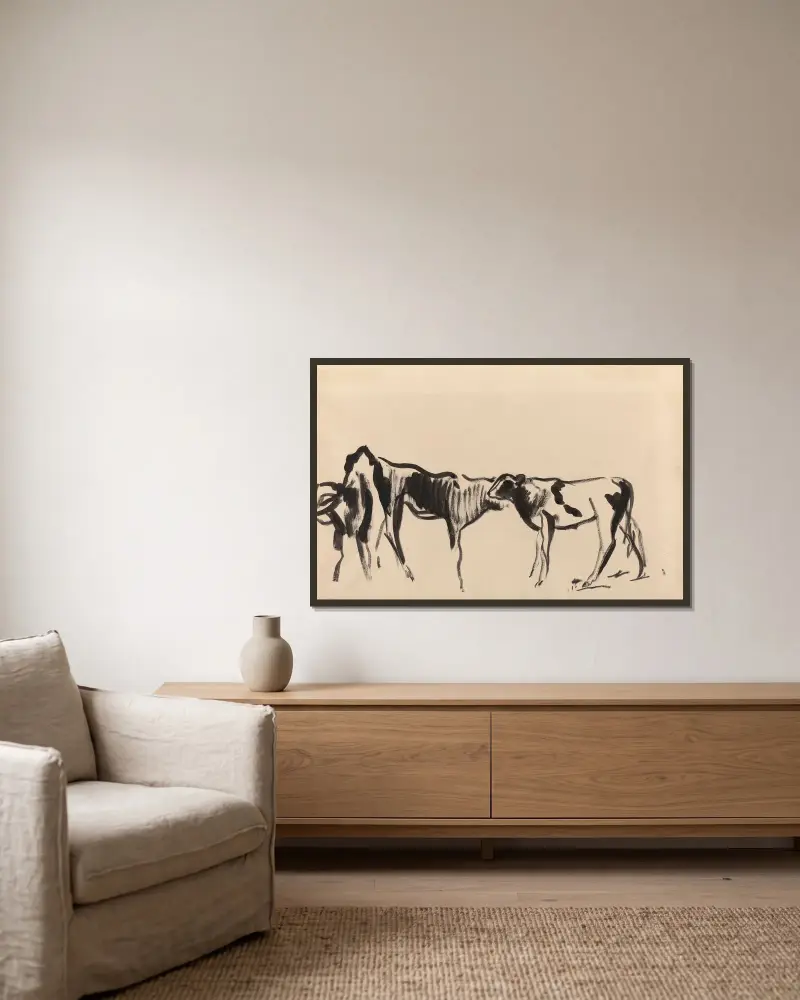 Kälber von Rik Wouters gerahmt an einer Wand