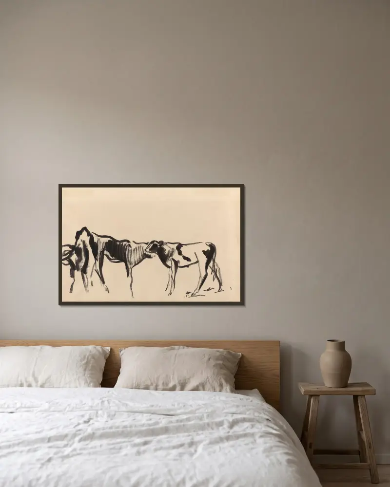 Kälber von Rik Wouters gerahmt an einer Wand