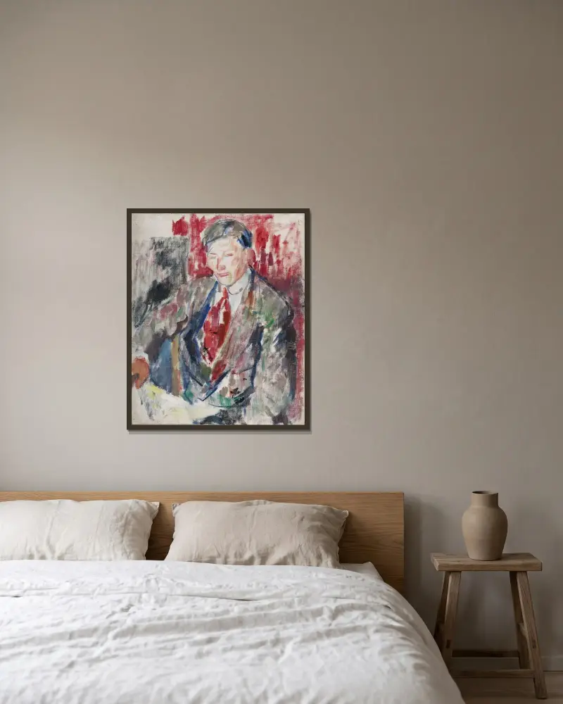 Porträtt av Karel Wouters av Rik Wouters inramad på en vägg