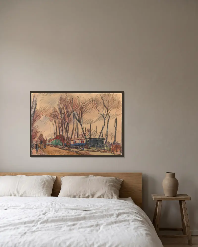 Straße im Regen – Amersfoort von Rik Wouters gerahmt an einer Wand