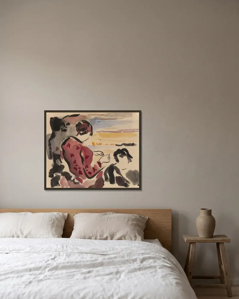 Sitzende Frau von Rik Wouters gerahmt an einer Wand