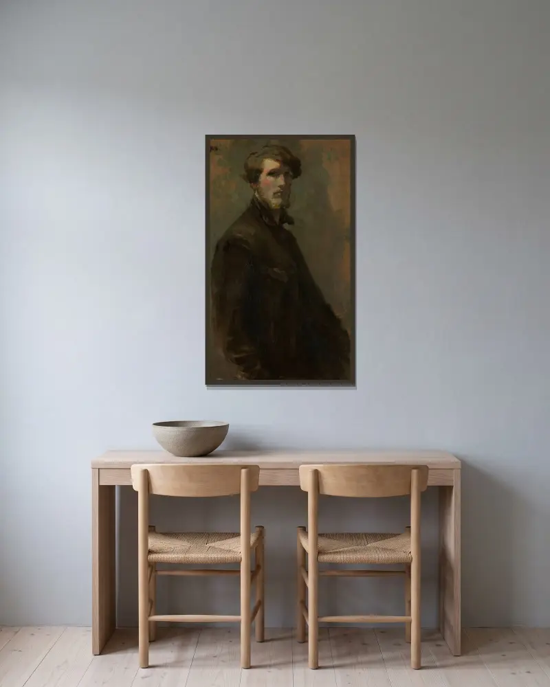 Selbstporträt von Rik Wouters gerahmt an einer Wand