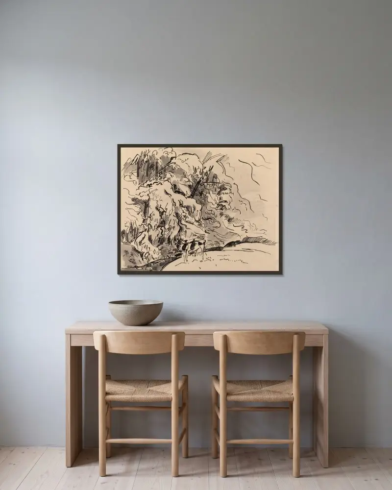 Baumstudie von Rik Wouters gerahmt an einer Wand
