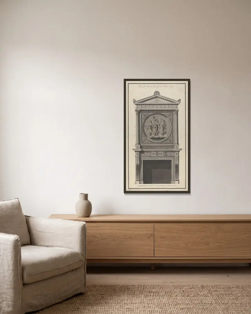 Headfort House, Ireland: Elevation of the Eating Parlor av Robert Adam inramad på en vägg