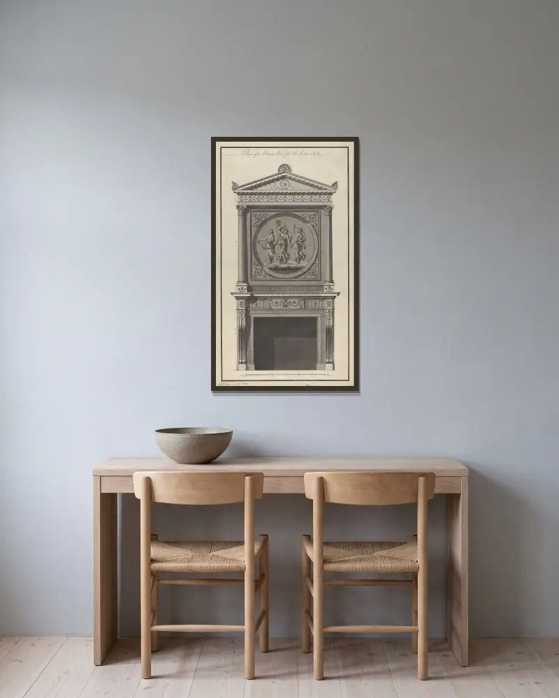 Headfort House, Ireland: Elevation of the Eating Parlor av Robert Adam inramad på en vägg