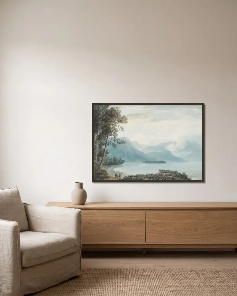 Isola Bella, Lago Maggiore av John Robert Cozens inramad på en vägg