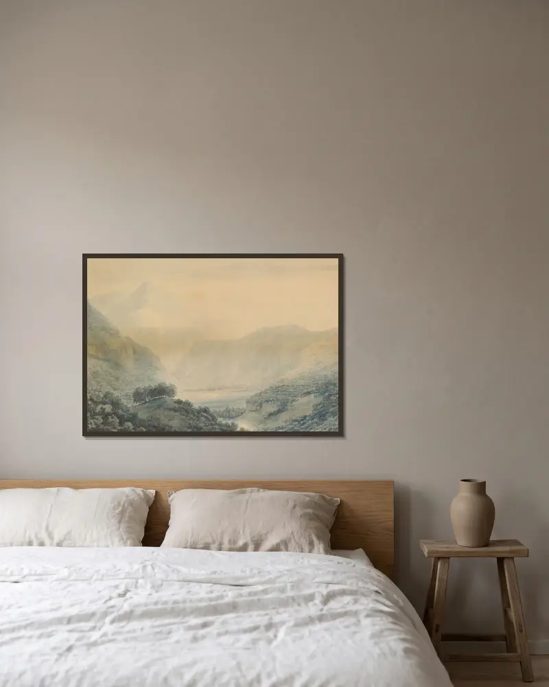 An der Linth von John Robert Cozens gerahmt an einer Wand