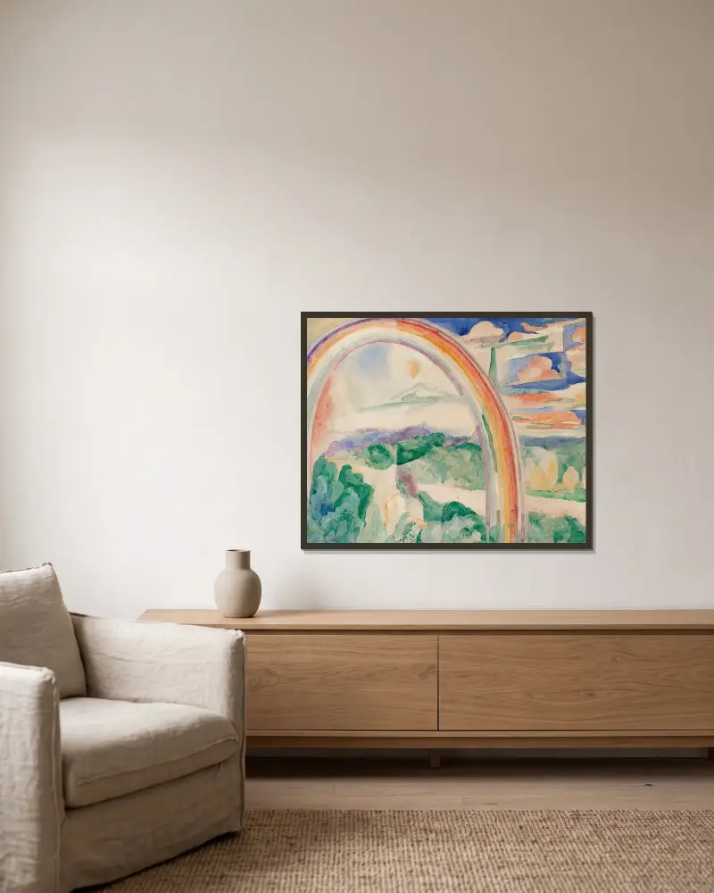 Regnbåge av Robert Delaunay inramad på en vägg