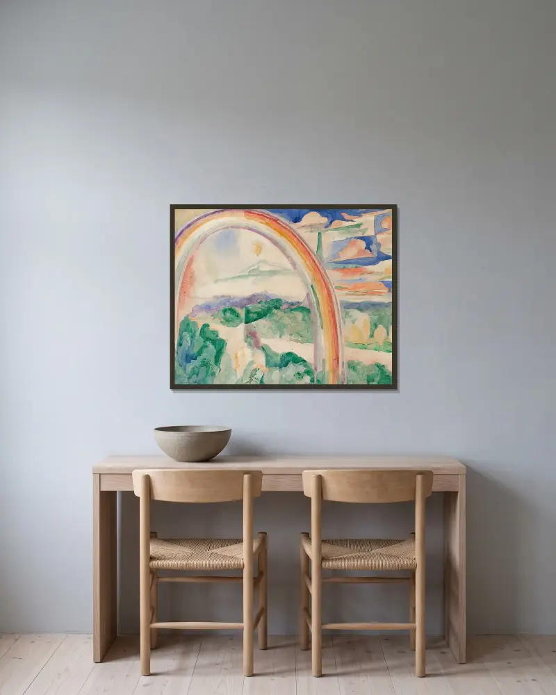 Regnbåge av Robert Delaunay inramad på en vägg