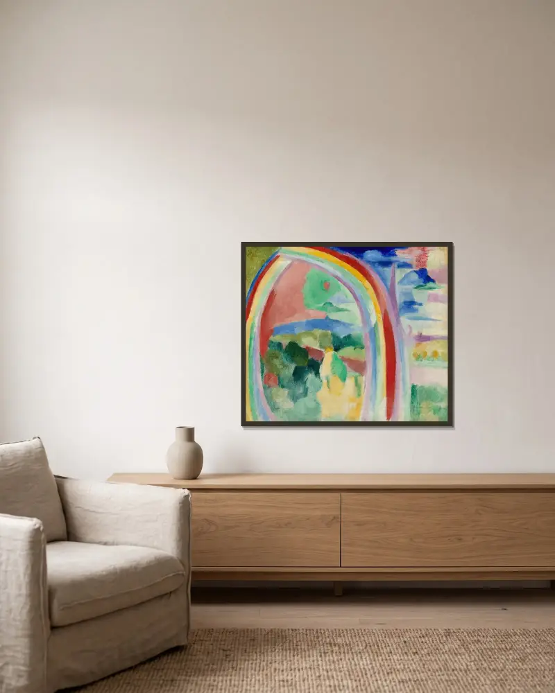 Regnbåge nr 5 av Robert Delaunay inramad på en vägg