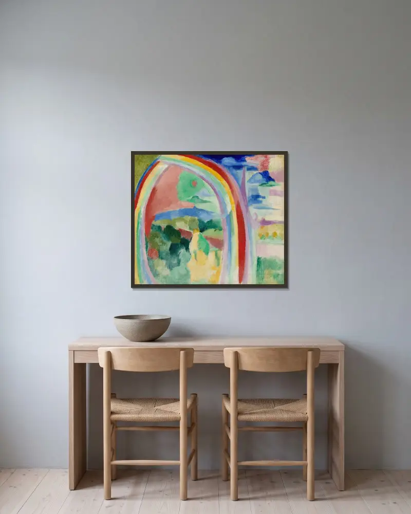 Regnbåge nr 5 av Robert Delaunay inramad på en vägg