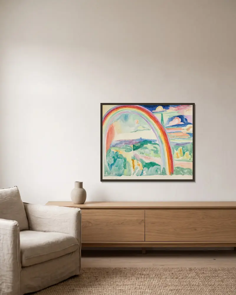 Regnbåge av Robert Delaunay inramad på en vägg