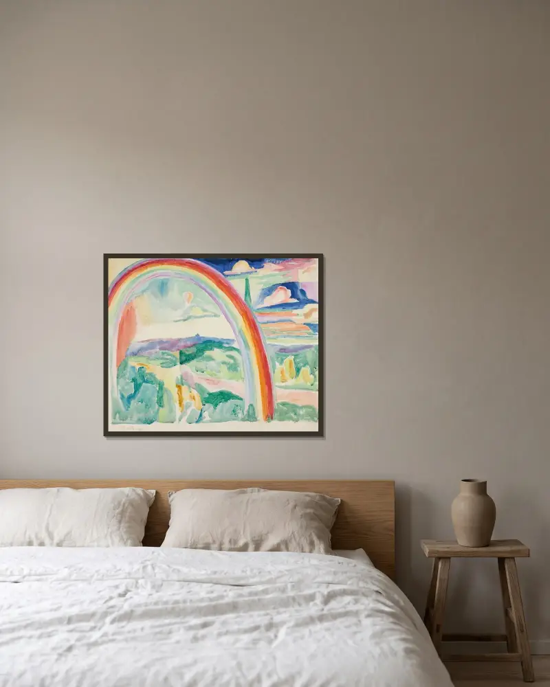 Regnbåge av Robert Delaunay inramad på en vägg