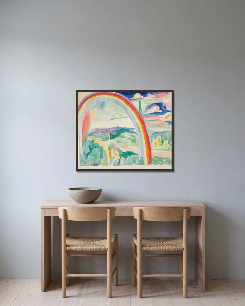 Regnbåge av Robert Delaunay inramad på en vägg