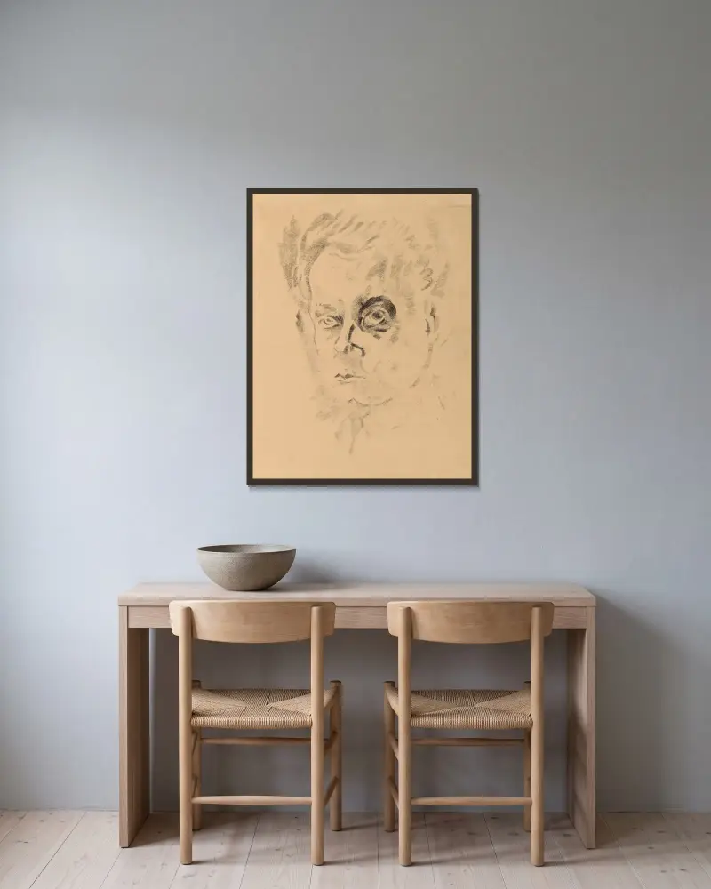 Självporträtt av Robert Delaunay inramad på en vägg