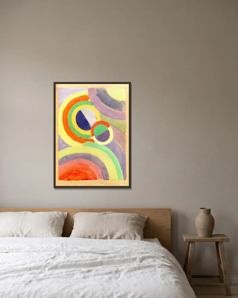 Komposition av Robert Delaunay inramad på en vägg