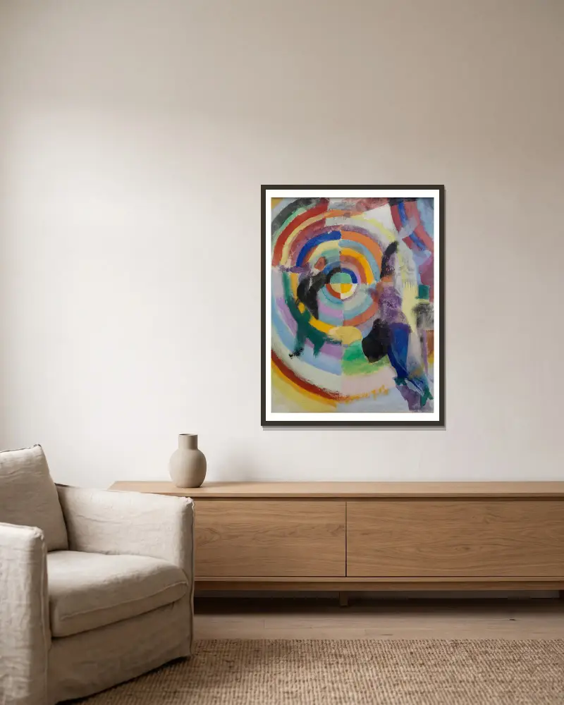 Crimes of Passion av Robert Delaunay inramad på en vägg