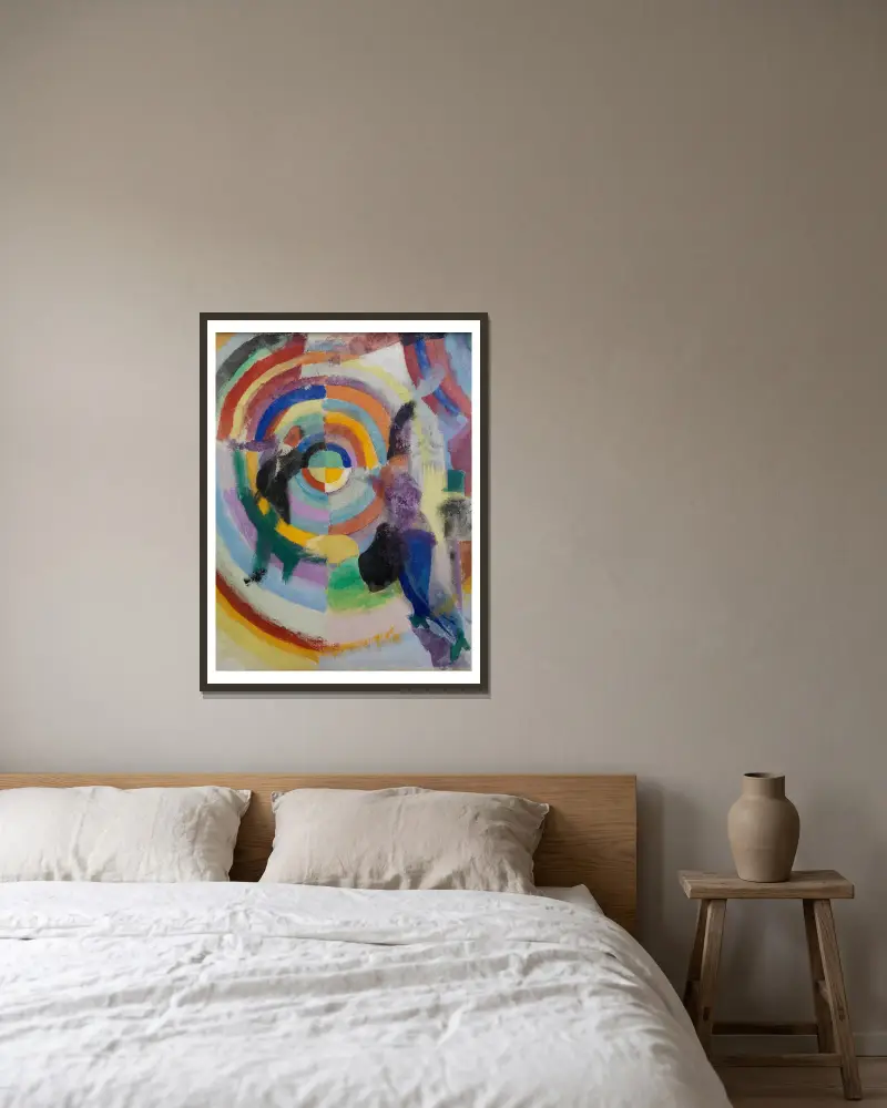 Crimes of Passion av Robert Delaunay inramad på en vägg