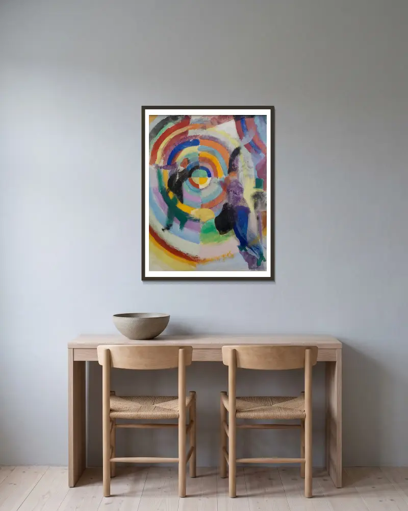 Crimes of Passion av Robert Delaunay inramad på en vägg