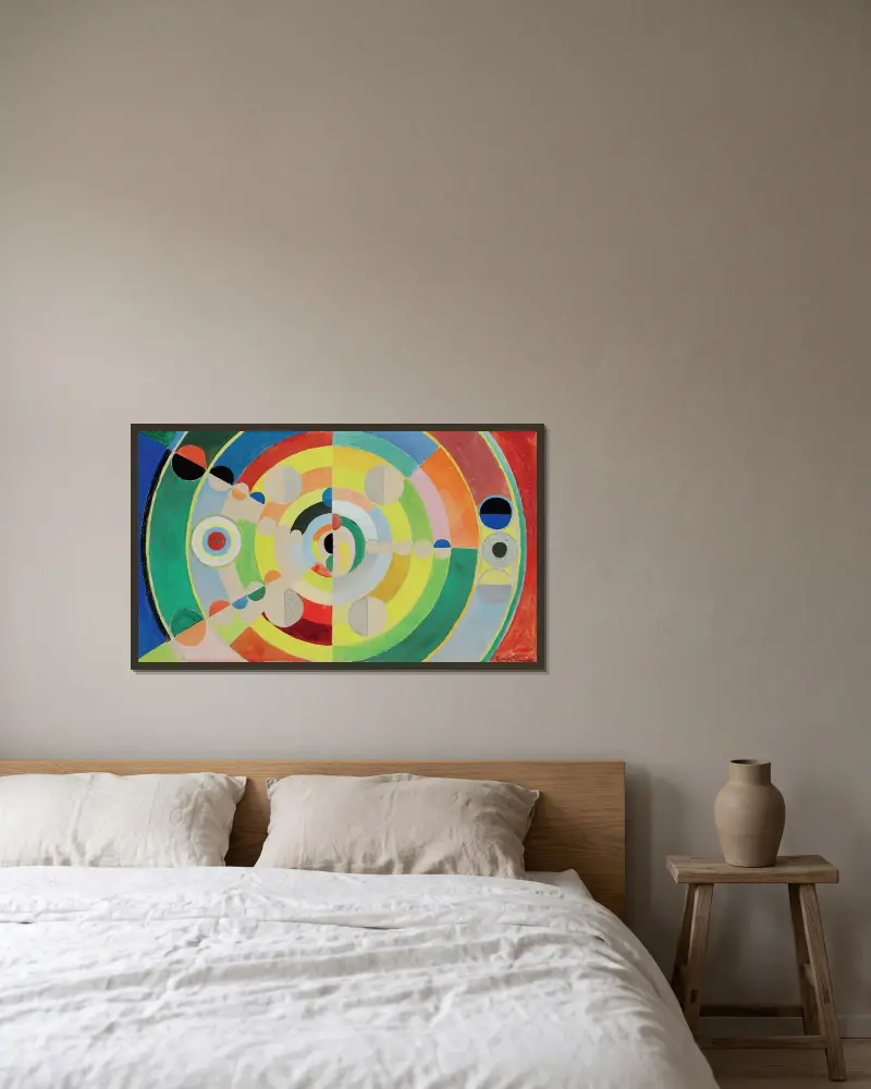 Disc-Relief av Robert Delaunay inramad på en vägg
