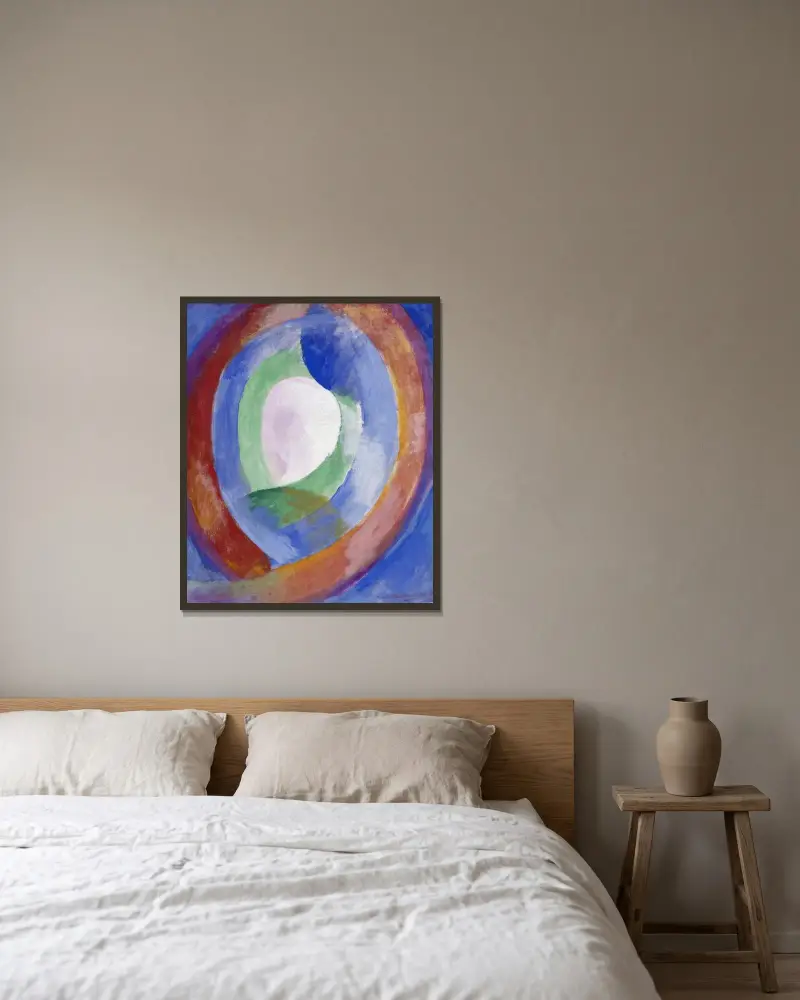 Cirkelformer, måne nr 1 av Robert Delaunay inramad på en vägg