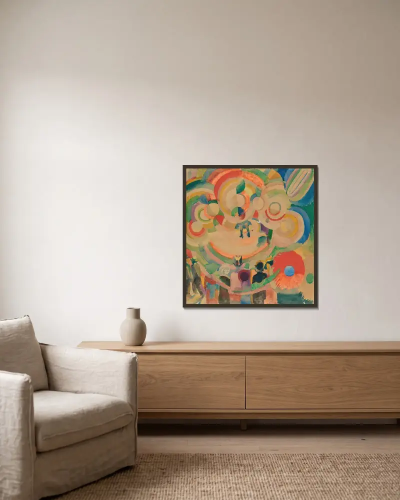 Svinmanegen av Robert Delaunay inramad på en vägg