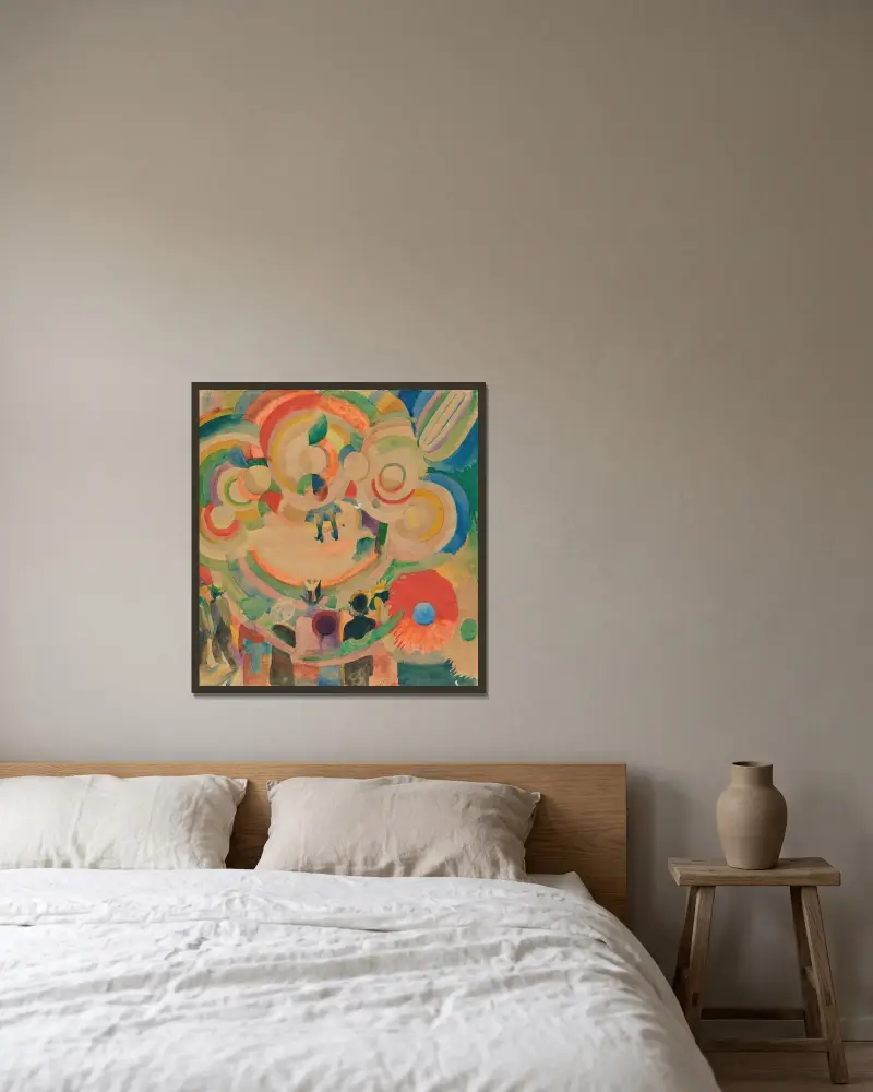 Svinmanegen av Robert Delaunay inramad på en vägg