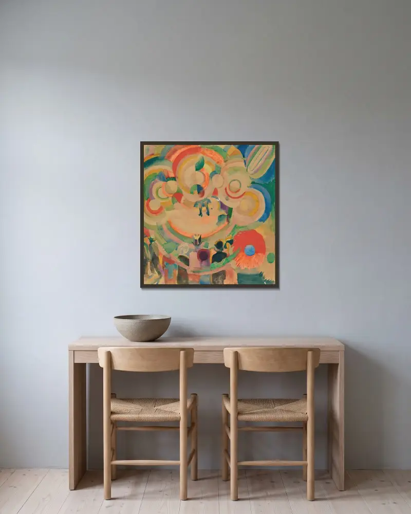 Svinmanegen av Robert Delaunay inramad på en vägg