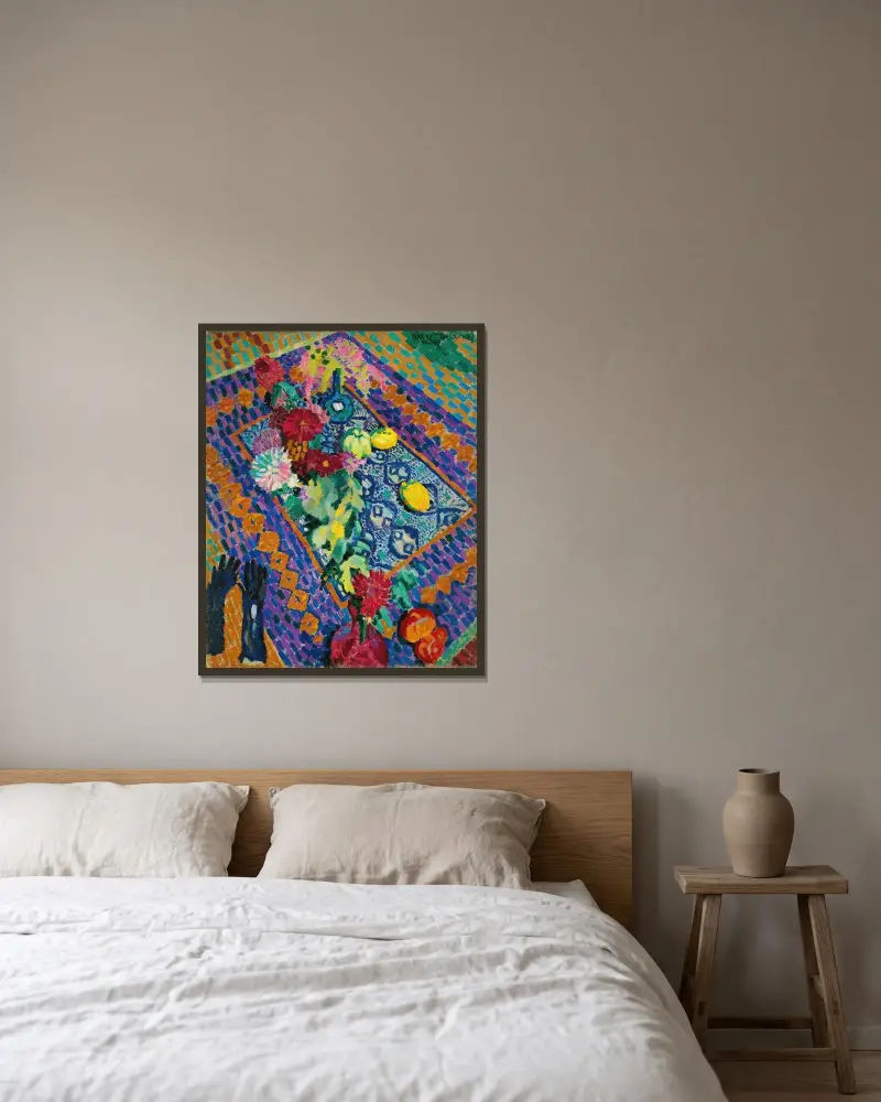 Stilleben med handskar av Robert Delaunay inramad på en vägg