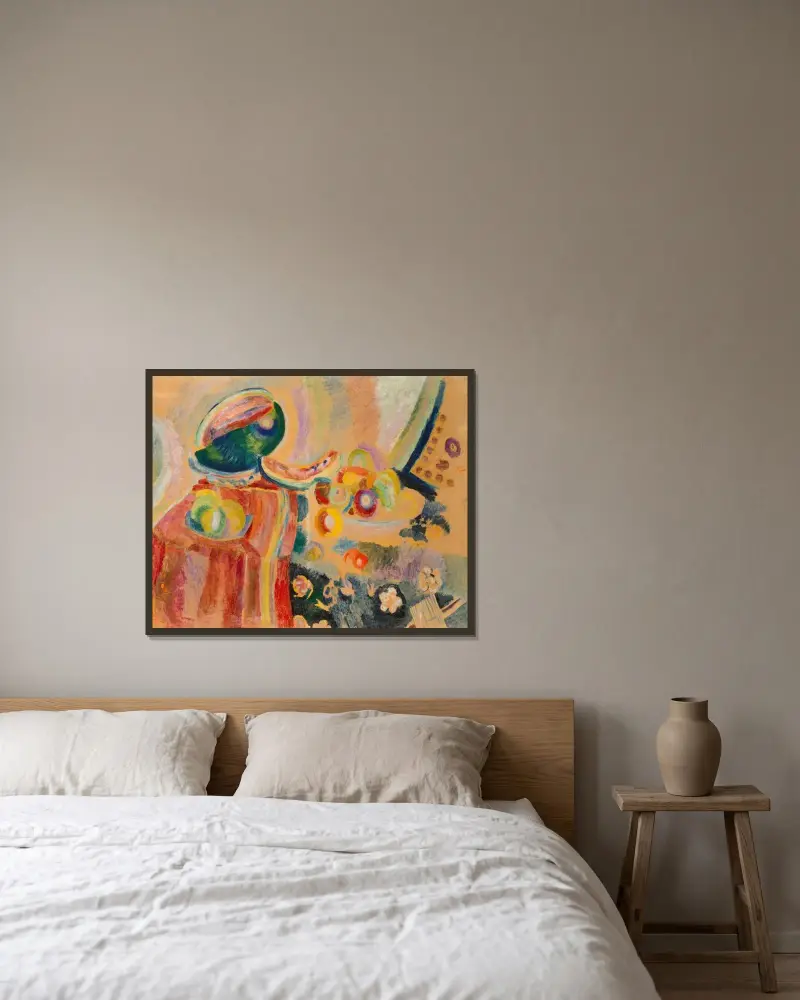 Portugisisk stilleben av Robert Delaunay inramad på en vägg