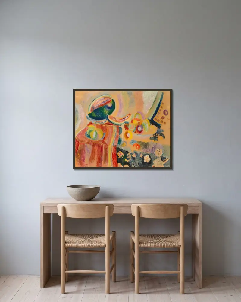 Portugisisk stilleben av Robert Delaunay inramad på en vägg