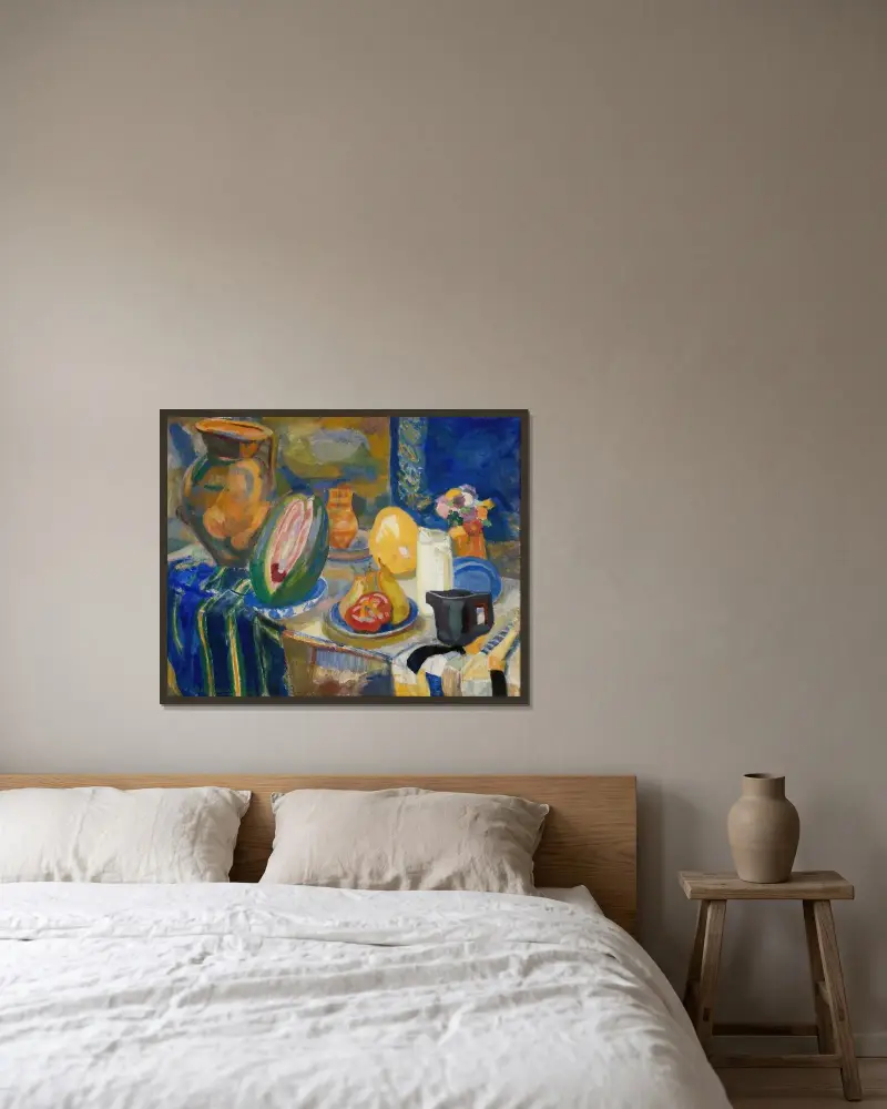 Portugisisk stilleben av Robert Delaunay inramad på en vägg