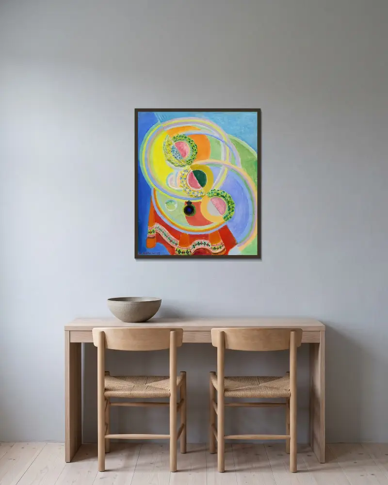 Martwa natura, Robert Delaunay w ramie na ścianie