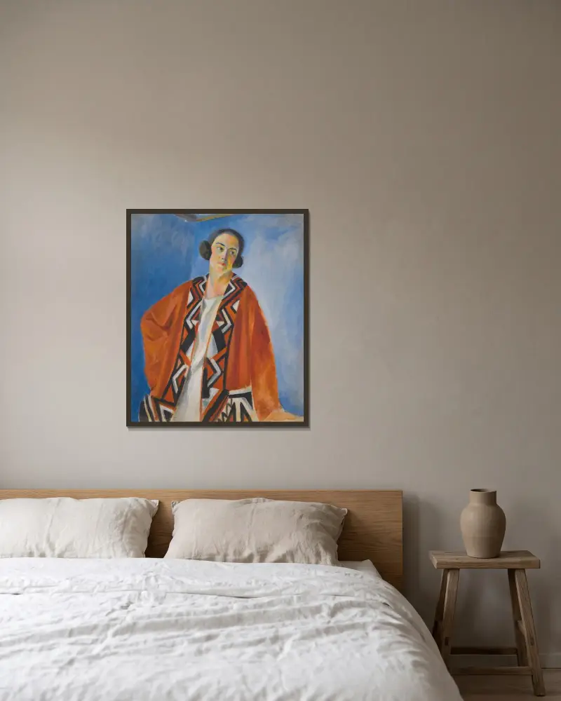 Porträtt av Hélène Marre av Robert Delaunay inramad på en vägg
