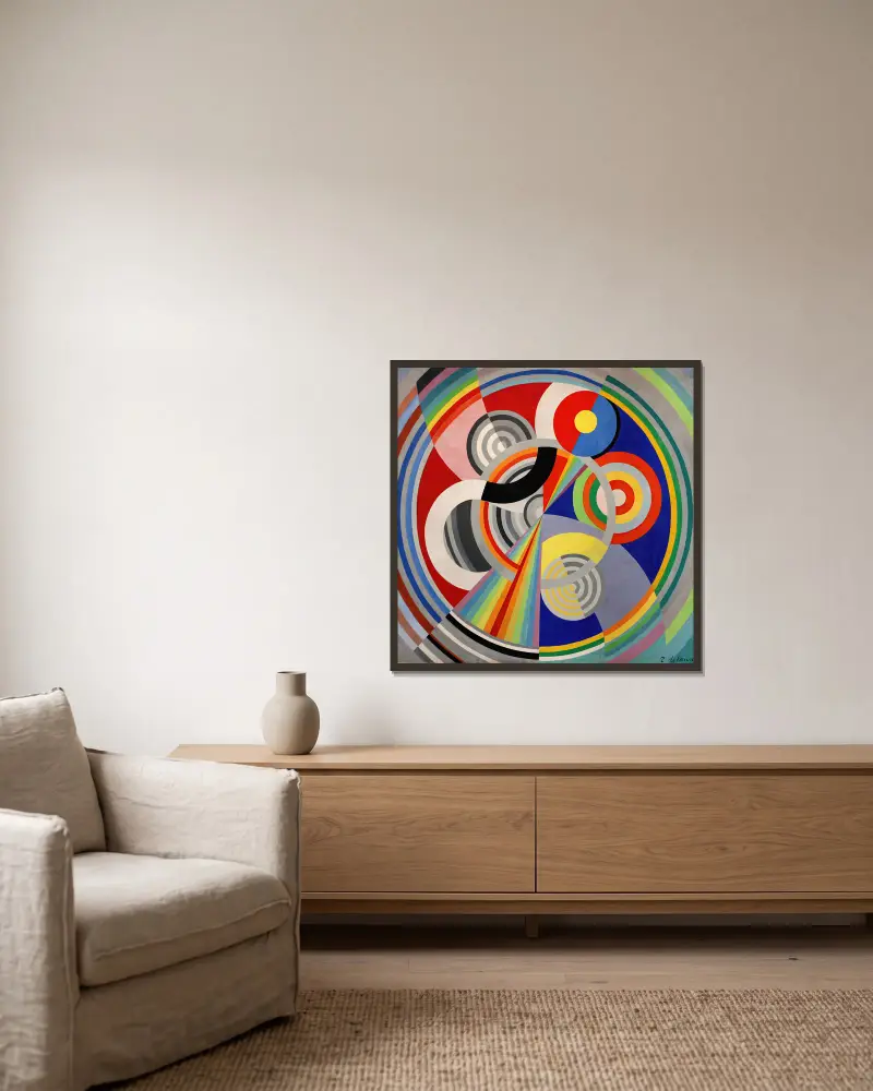 Rhythmus Nr. 1 von Robert Delaunay gerahmt an einer Wand