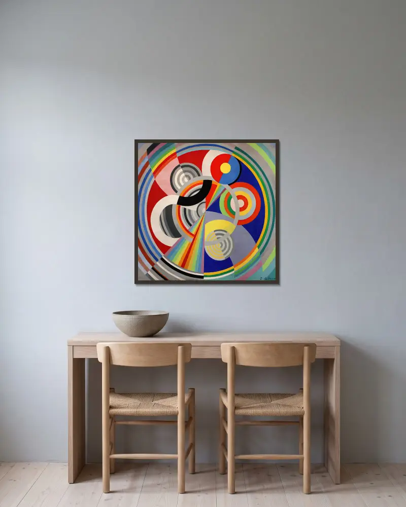 Rhythmus Nr. 1 von Robert Delaunay gerahmt an einer Wand