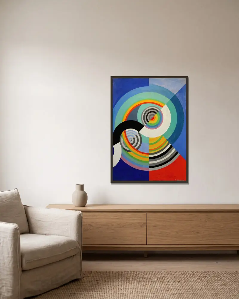 Rythmus Nr. 3 von Robert Delaunay gerahmt an einer Wand