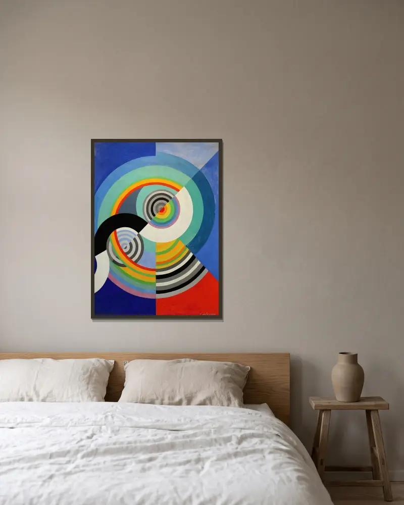 Rythmus Nr. 3 von Robert Delaunay gerahmt an einer Wand