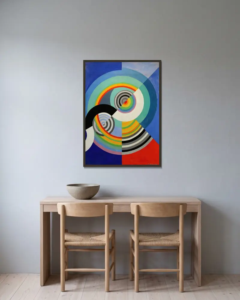 Rythmus Nr. 3 von Robert Delaunay gerahmt an einer Wand
